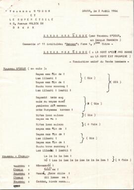 Sayaa Maa Ninde ( La mort n'est pas bonne ou la mort est mauvaise)