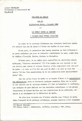 Le combat entre le serpent à travers deux mythes africains