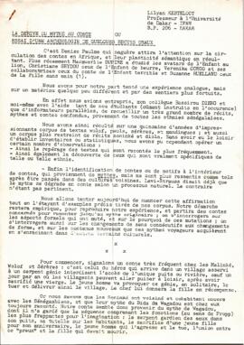 La dérive du mythe au conte ou Essai d’une archéologie de quelques récits oraux