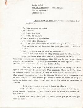 Kumba dont la mère est vivante et Kumba l’orpheline