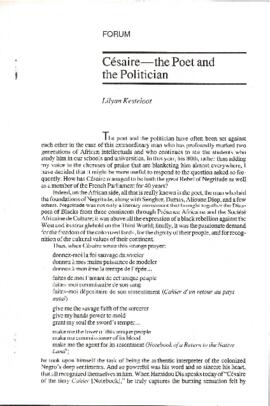 Césaire-the Poet and the Politician
