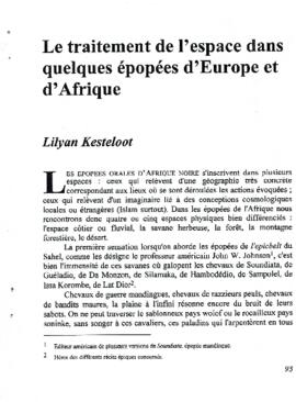 Le traitement de l’espace dans quelques épopées d’Europe et d’Afrique